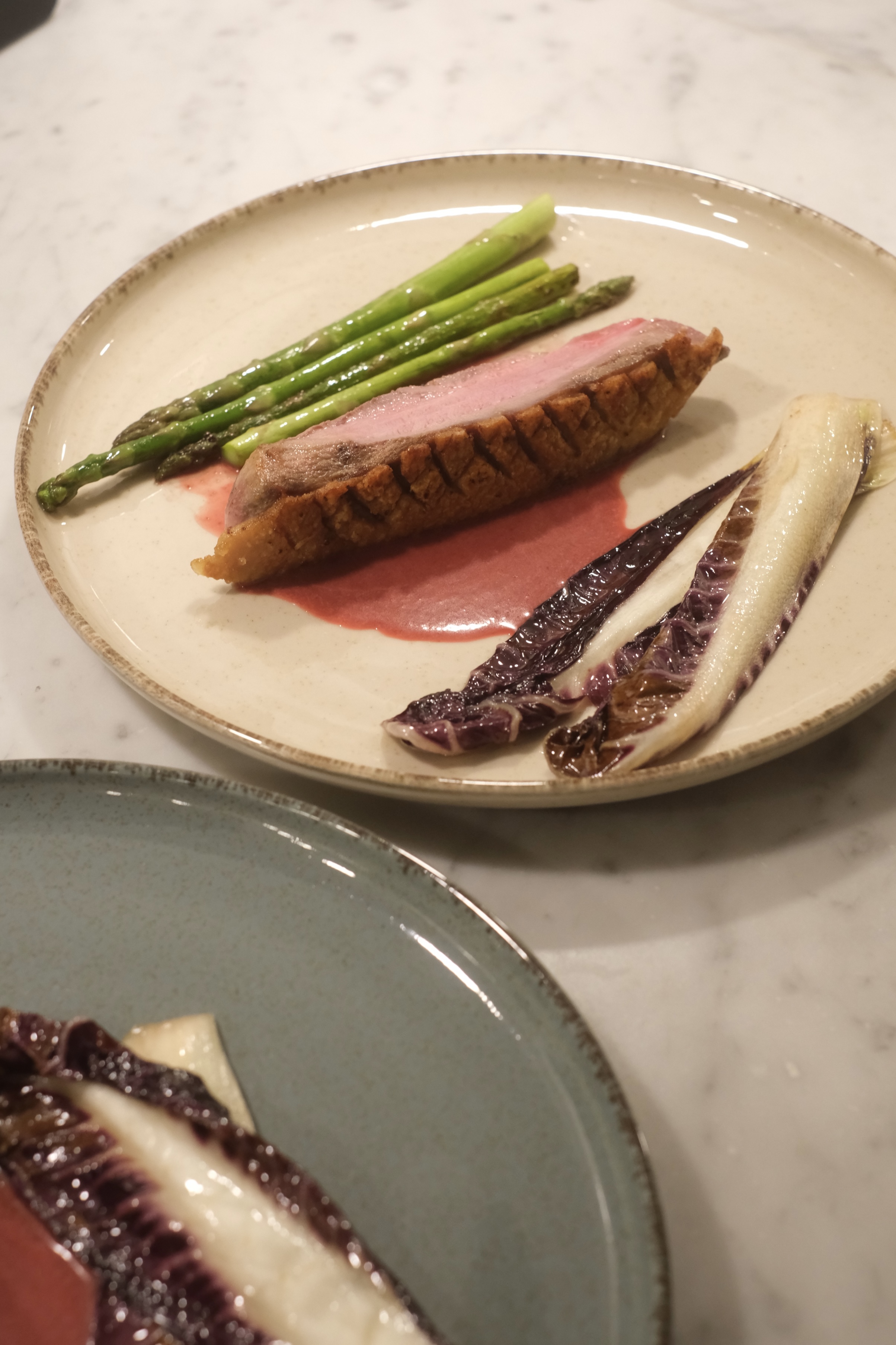 Dinner plate photographed close up