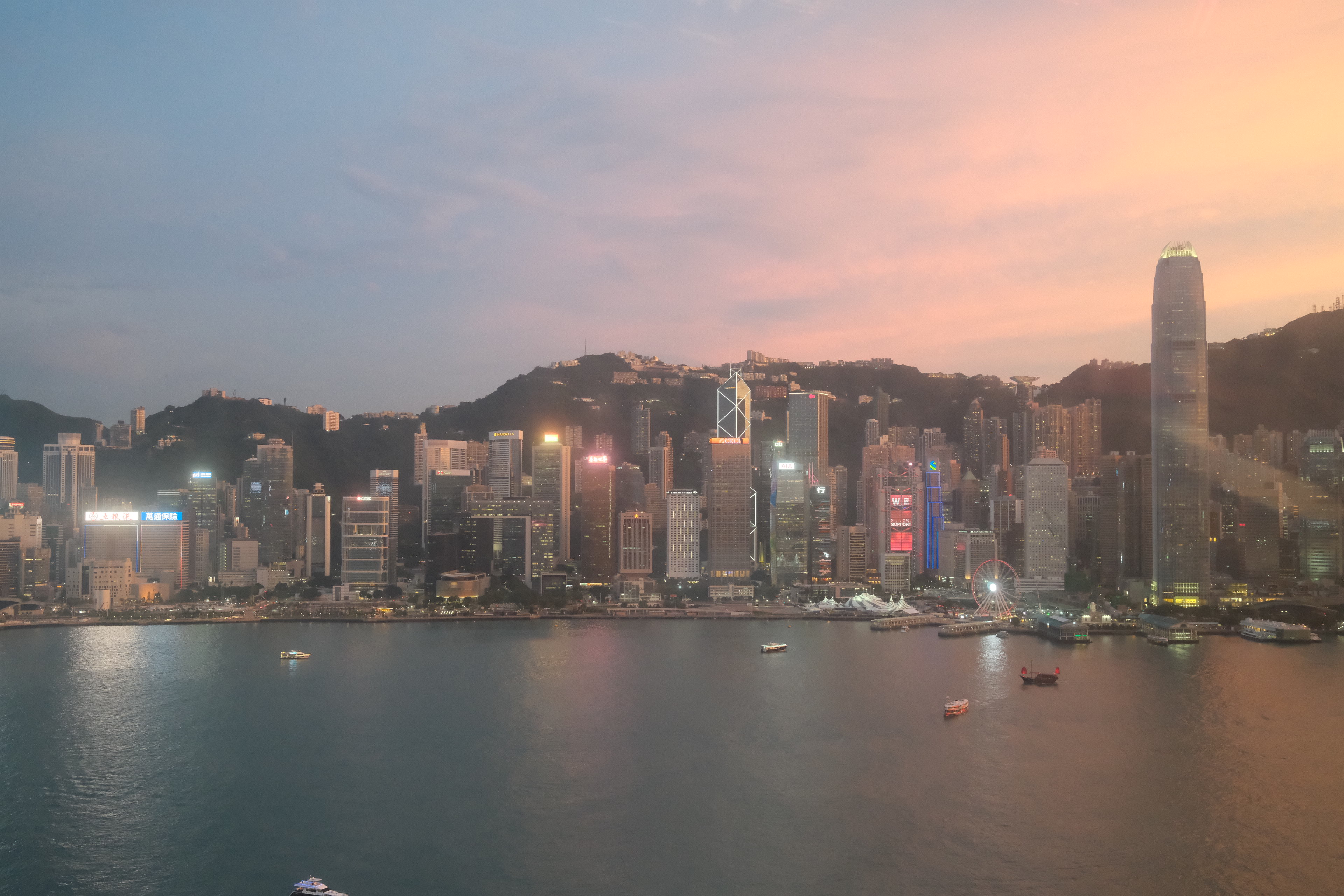 Hong Kong skyline at sunset